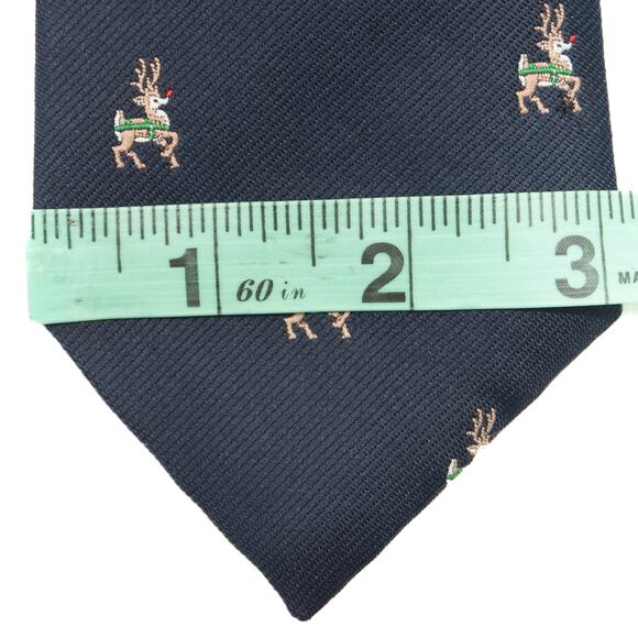 Cape Cod Blue Christmas Reindeer Necktie - Picture 5 of 7